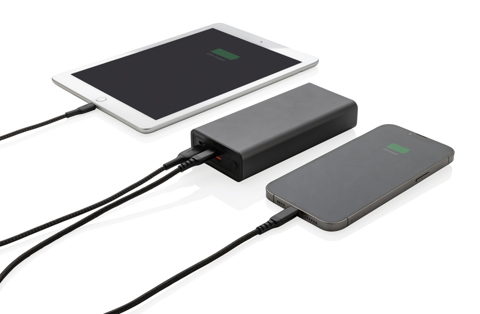 Terra 20W/20.000 mAh powerbank, RCS genanvendt aluminium-Grå