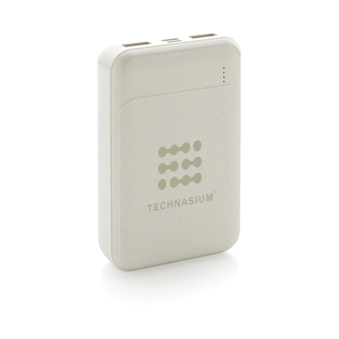 10.000 mAh powerbank i RCS standard genavendt plast-Hvid
