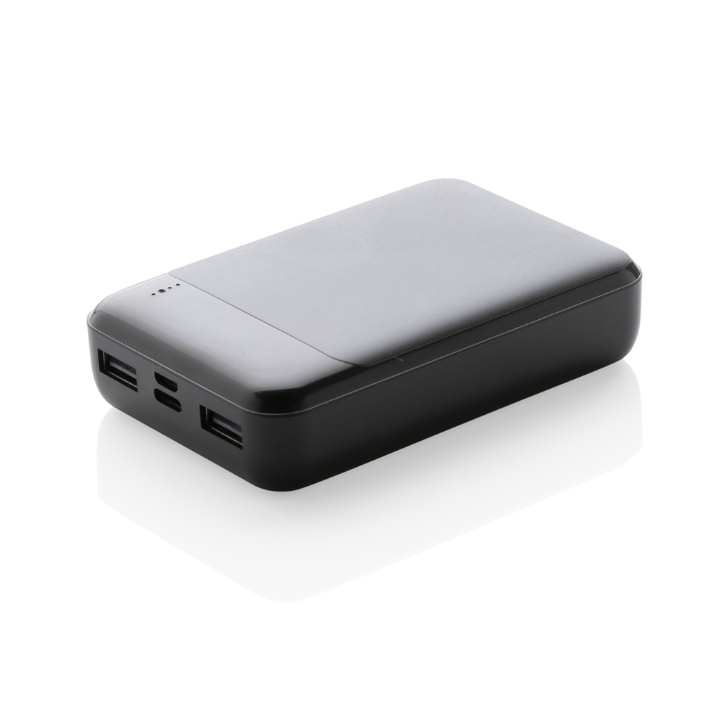 10.000 mAh powerbank i RCS standard genavendt plast-Sort