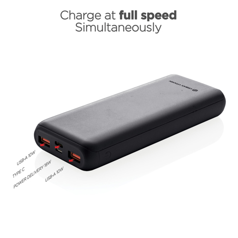 Urban Vitamin Pasadena 20.000 mAh 18W PD powerbank-Sort