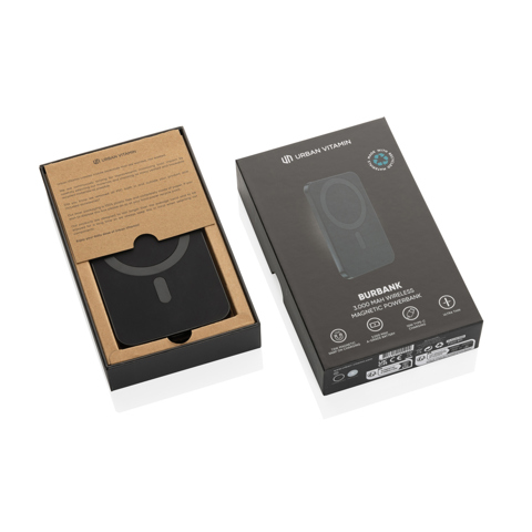 Urban Vitamin Burbank RCS plast/alu 3.000 mAh powerbank-Sort
