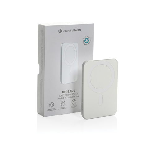 Urban Vitamin Burbank RCS plast/alu 3.000 mAh powerbank-Hvid