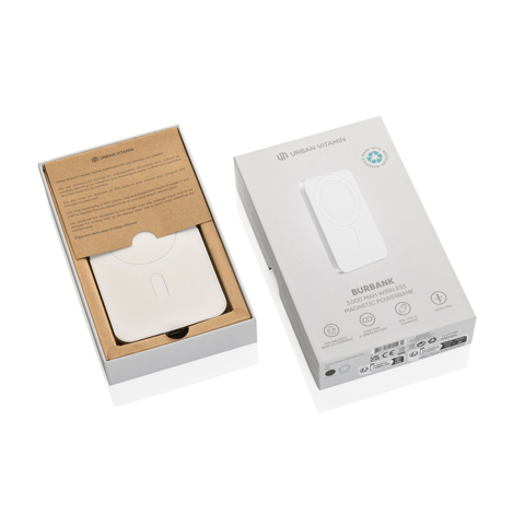 Urban Vitamin Burbank RCS plast/alu 3.000 mAh powerbank-Hvid