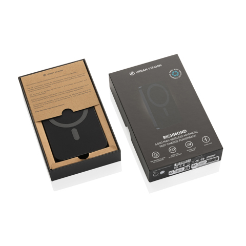 Urban Vitamin Richmond RCS plast/alu 5.000 mAh powerbank-Sort
