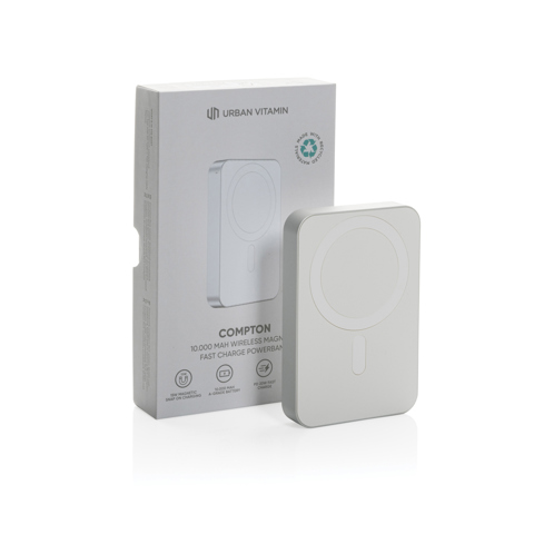 Compton RCS genbrugsplast/aluminium 10.000 mAh powerbank-Hvid