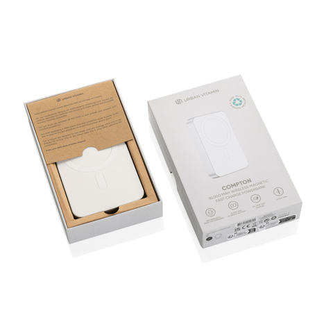 Compton RCS genbrugsplast/aluminium 10.000 mAh powerbank-Hvid