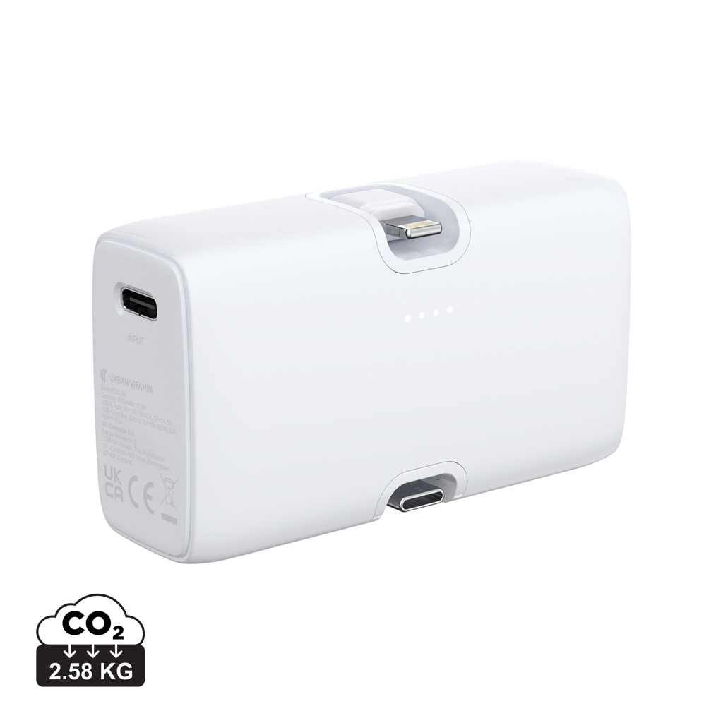Urban Vitamin Los Angeles 20W PD powerbank i RCS plast-Hvid