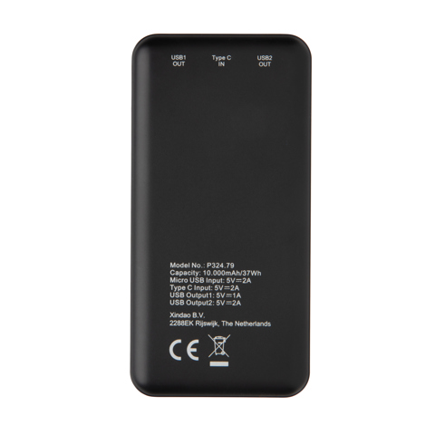 High Density 10.000 mAh lomme powerbank - BSCI-Sort