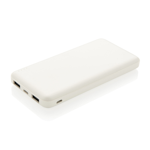 High Density 10.000 mAh lomme powerbank - BSCI-Hvid