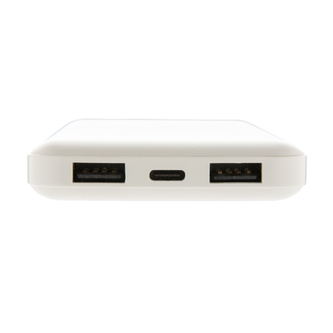 High Density 10.000 mAh lomme powerbank - BSCI-Hvid