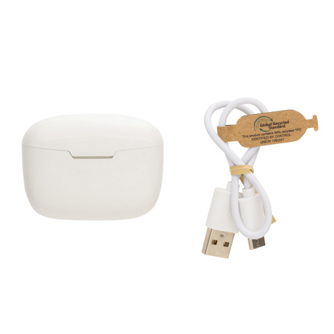 Liberty pro trådløse øretelefoner i RCS genanvendt plast-Hvid