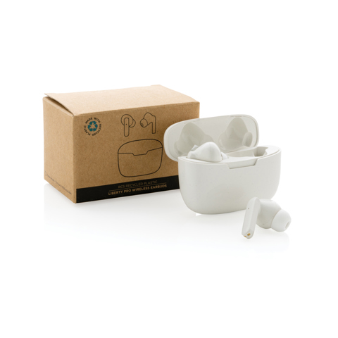 Liberty pro trådløse øretelefoner i RCS genanvendt plast-Hvid