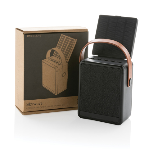 Skywave 12W Solar højttaler i RCS genanvendt plast, sort-