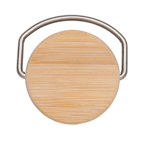 Flaske i Rustfrit Stål med Bambus låg - BSCI-Grå