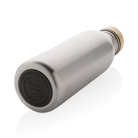 Avira Alcor RCS Re-steel enkelt vægget vandflaske 600 ML, sort-Sølv