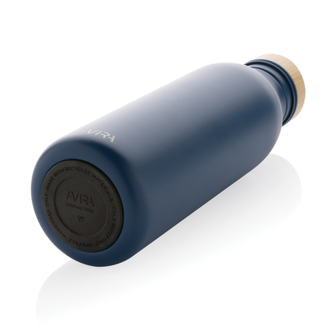 Avira Alcor RCS Re-steel enkelt vægget vandflaske 600 ML, sort-Marineblå