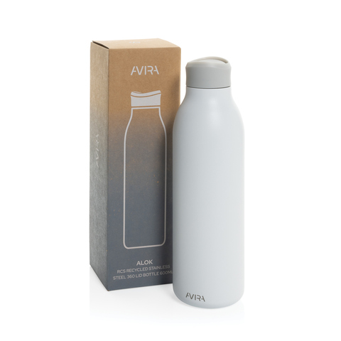 Avira Alok RCS re steel 360 vandflaske 600ML-Hvid