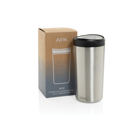 Avira Alix RCS re-stål click tumbler 400 ML-Sølv