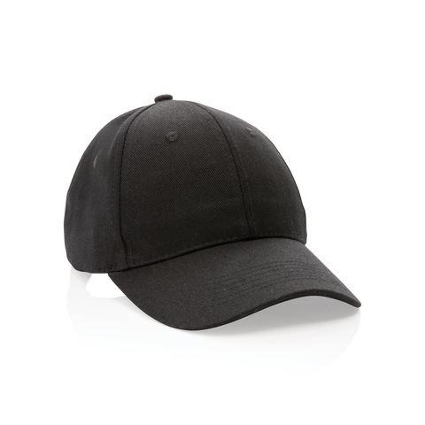 Impact Cap med 6 paneler samt AWARE™ - Genanvendt Bomuld (280g)-Sort