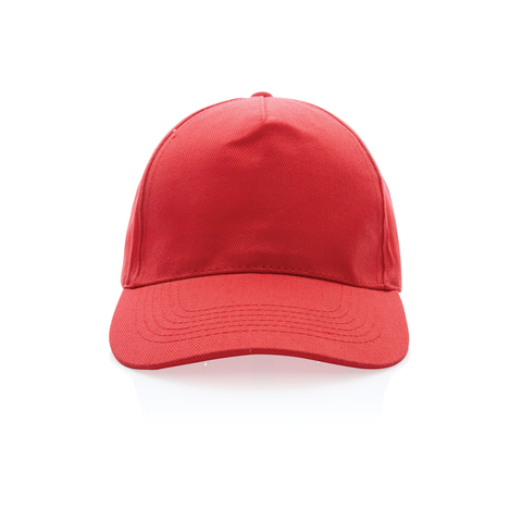 Impact Cap med 5 paneler samt AWARE™ - Genanvendt Bomuld (280g)-Neon Rød