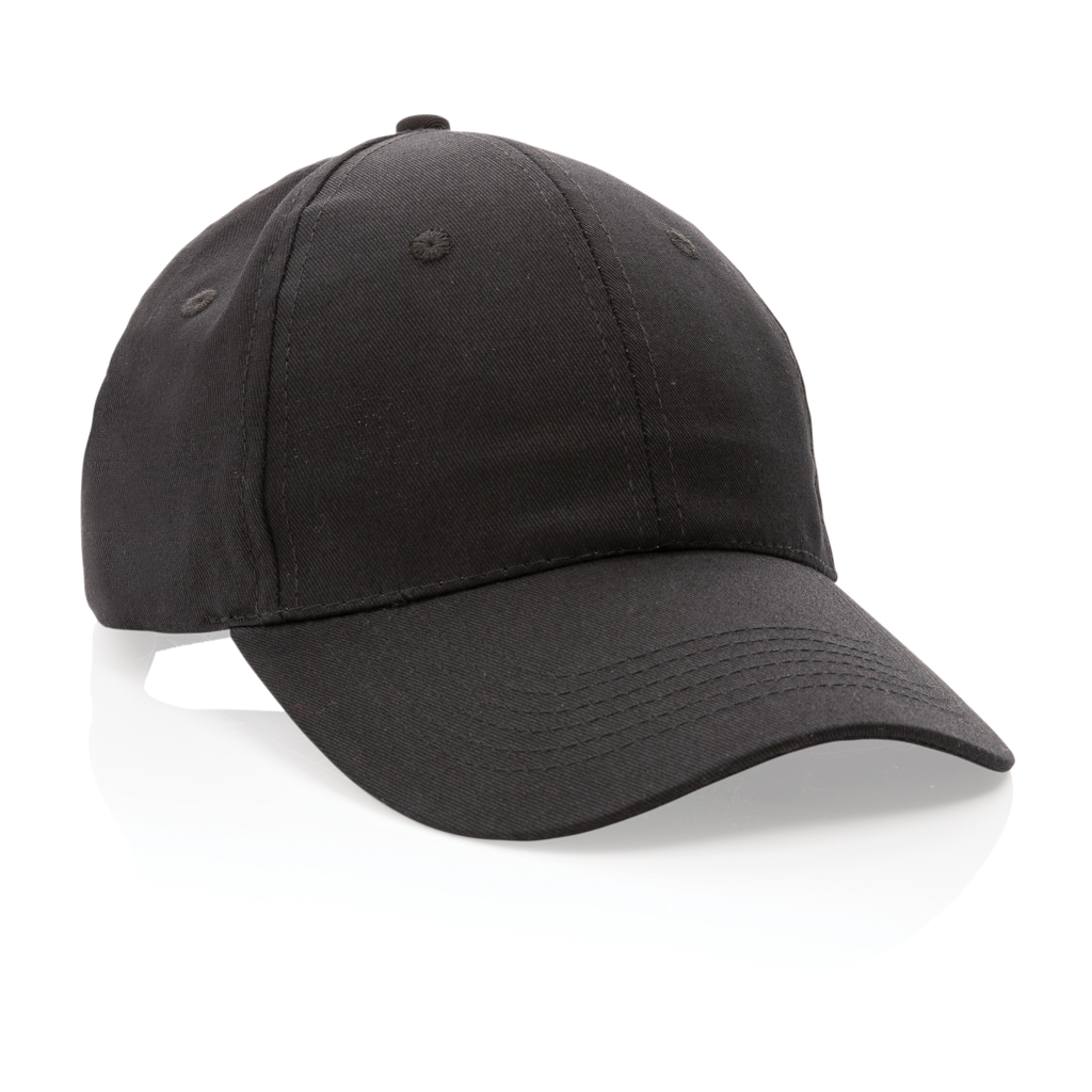 Impact Cap med 6 paneler samt AWARE™ - Genanvendt Bomuld (190g)-Sort