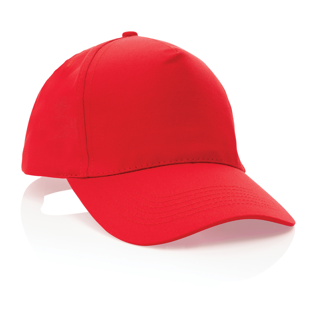 Impact Cap med 5 paneler samt AWARE™ - Genanvendt Bomuld (190g)-Rød