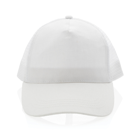 Impact AWARE™ Trucker Cap med 5 paneler - Genanvendt Bomuld-Hvid