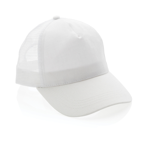 Impact AWARE™ Trucker Cap med 5 paneler - Genanvendt Bomuld-Hvid