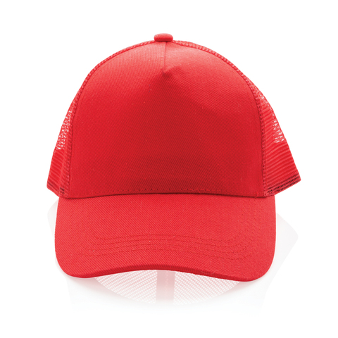 Impact AWARE™ Trucker Cap med 5 paneler - Genanvendt Bomuld-Rød