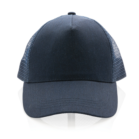 Impact AWARE™ Trucker Cap med 5 paneler - Genanvendt Bomuld-Marineblå