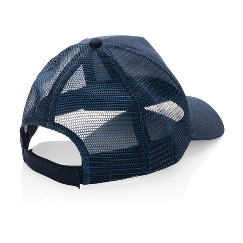 Impact AWARE™ Trucker Cap med 5 paneler - Genanvendt Bomuld-Marineblå