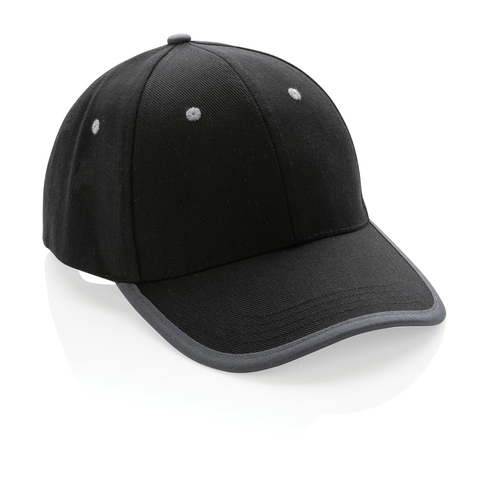 Impact AWARE™ Cap med 6 paneler - Genanvendt Bomuld-Sort