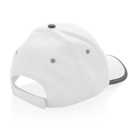 Impact AWARE™ Cap med 6 paneler - Genanvendt Bomuld-Hvid