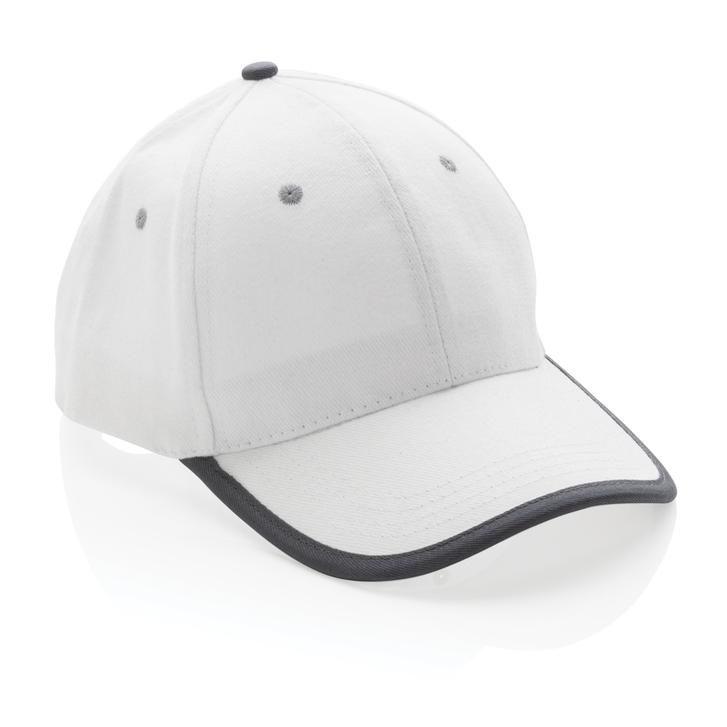 Impact AWARE™ Cap med 6 paneler - Genanvendt Bomuld-Hvid
