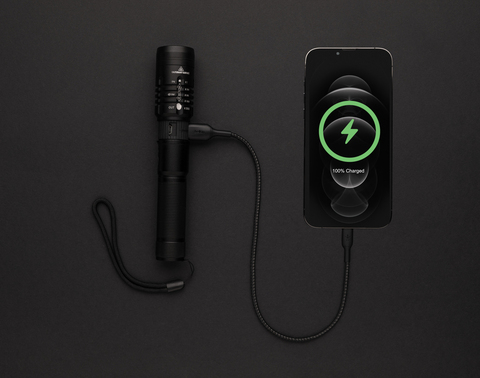 Gear X USB genopladelig lygte, sort-