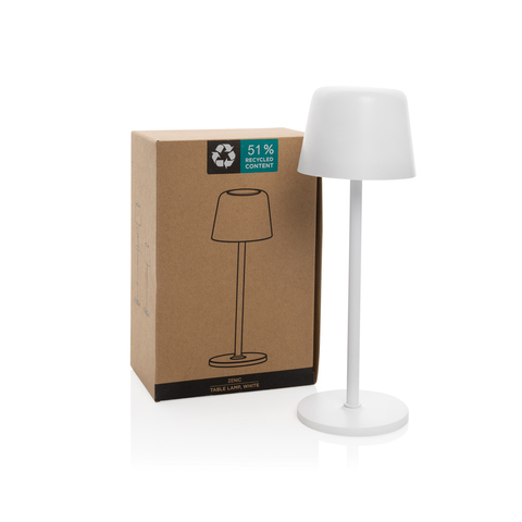 Zenic RCS opladelig USB bordlampe af genanvendt plast-Hvid
