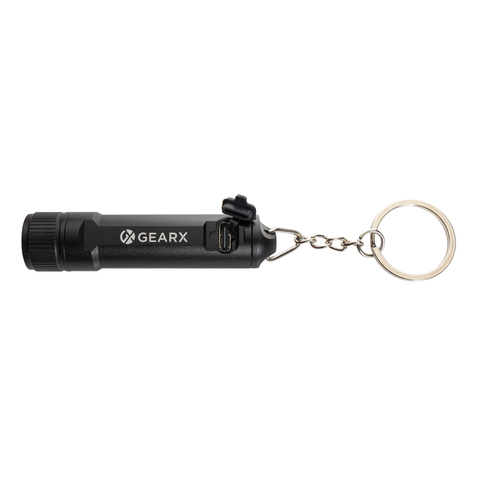 Gear X genopladelig ultra skarp lommelygte til nøglering-