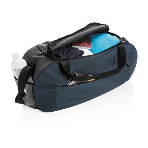 Impact AWARE™ RPET moderne sports duffle - BSCI-Marineblå
