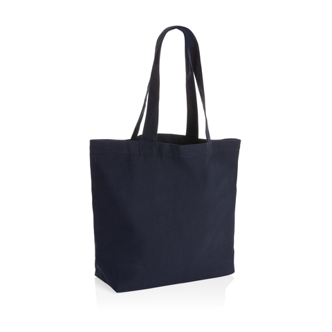 Impact Aware™ 240 gsm rcanvas shopper m/lomme ufarvet-Marineblå