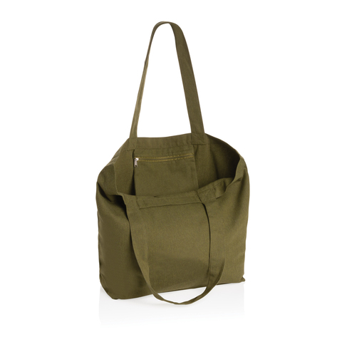 Impact Aware™ 240 gsm rcanvas shopper m/lomme ufarvet-Grøn