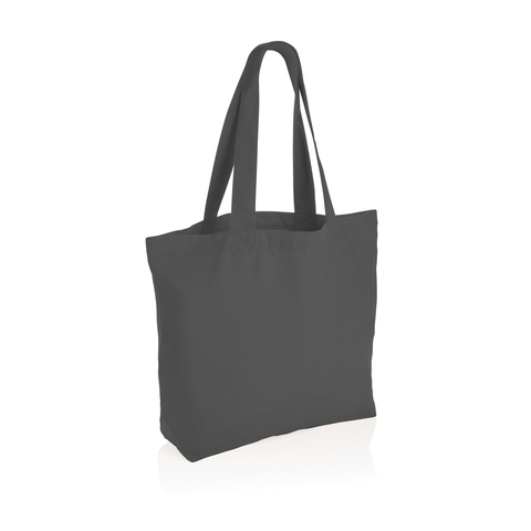 Impact Aware™ 240 gsm rcanvas shopper m/lomme ufarvet-Mørkegrå