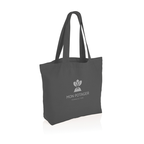 Impact Aware™ 240 gsm rcanvas shopper m/lomme ufarvet-Mørkegrå