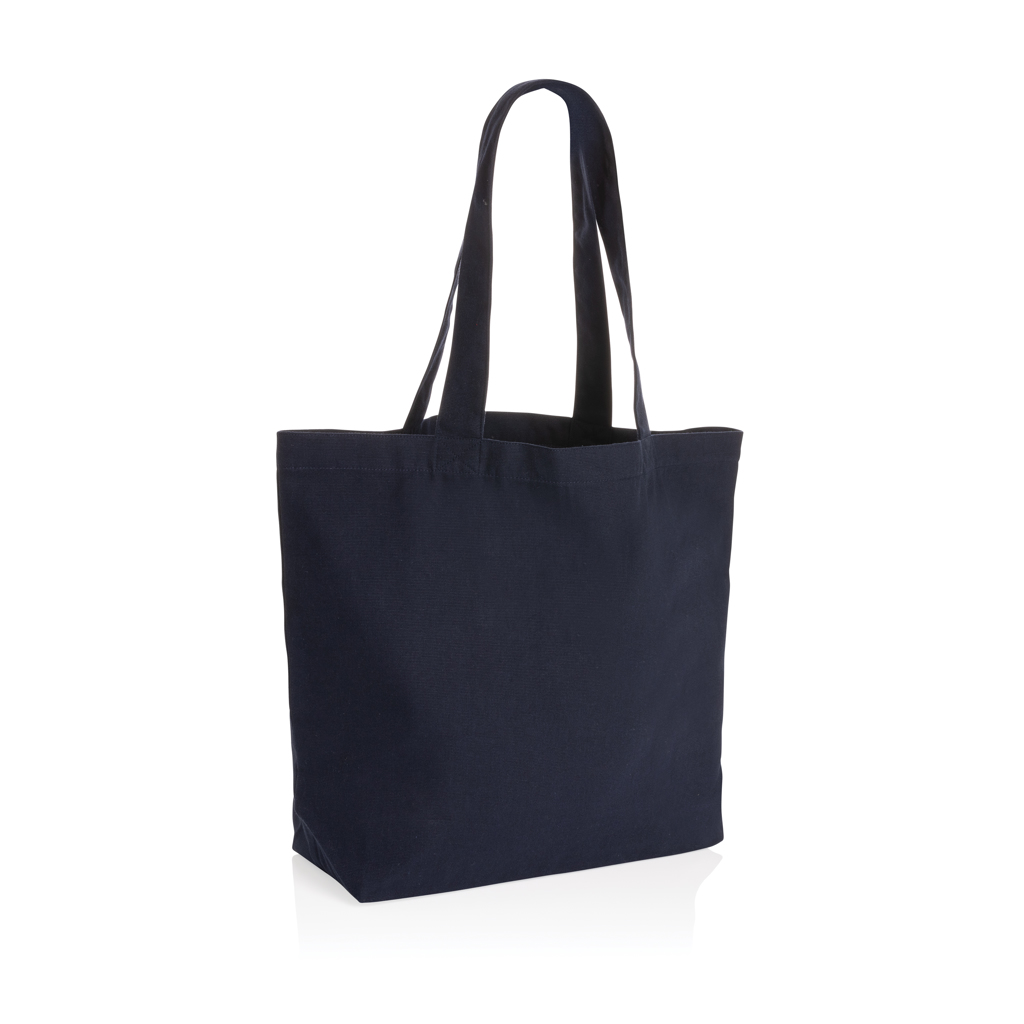 Impact Aware™ 240 gsm rcanvas shopper m/lomme ufarvet-Marineblå