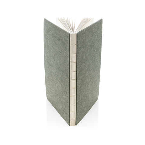 Phrase GRS certificeret notesbog A5 af genanvendt filt, sort-Grøn