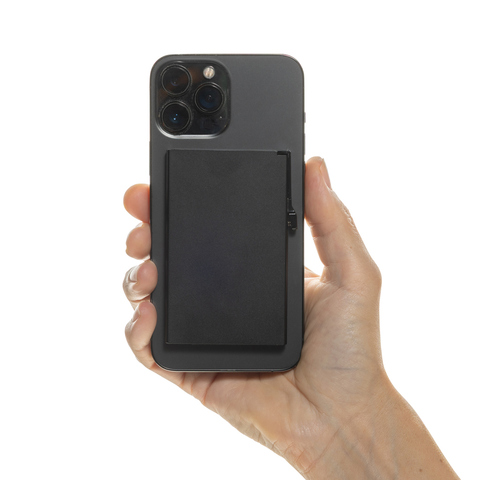 Standard RFID magnetisk mobil kortholder i aluminium-Sort