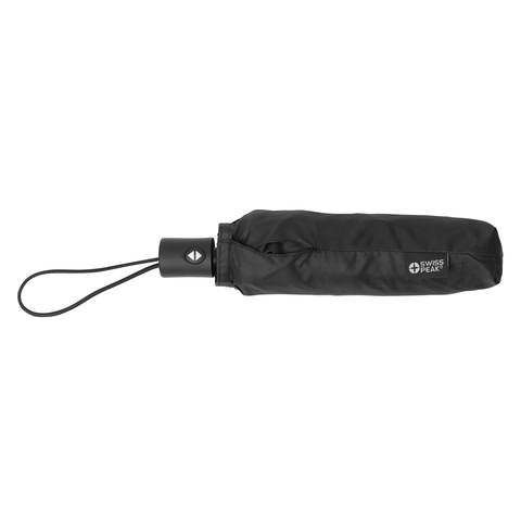 Swiss Peak Aware™ RPET Ultralet fuldautomatisk 20.5 tommer Taskeparaply-Sort