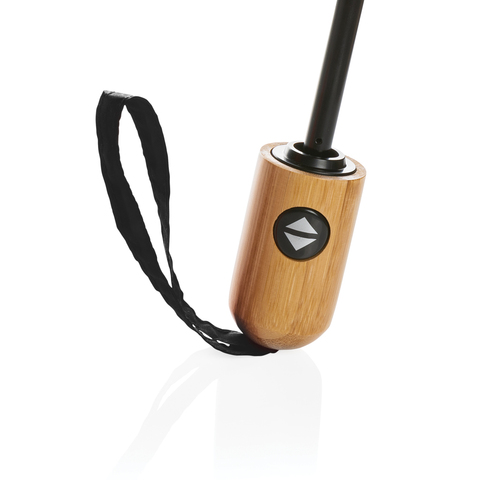 21 Tommer Impact AWARE™ RPET 190T bambus, auto åben/luk paraply-Sort