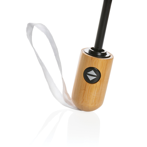 21 Tommer Impact AWARE™ RPET 190T bambus, auto åben/luk paraply-Hvid