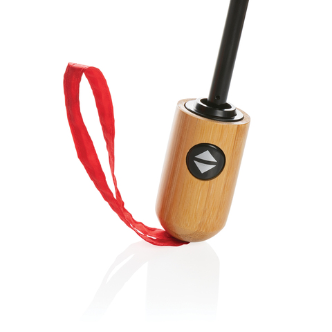 21 Tommer Impact AWARE™ RPET 190T bambus, auto åben/luk paraply-Rød