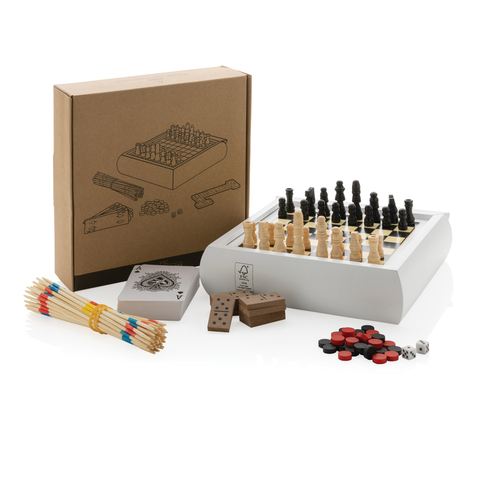 5 i 1 spil sæt-Hvid